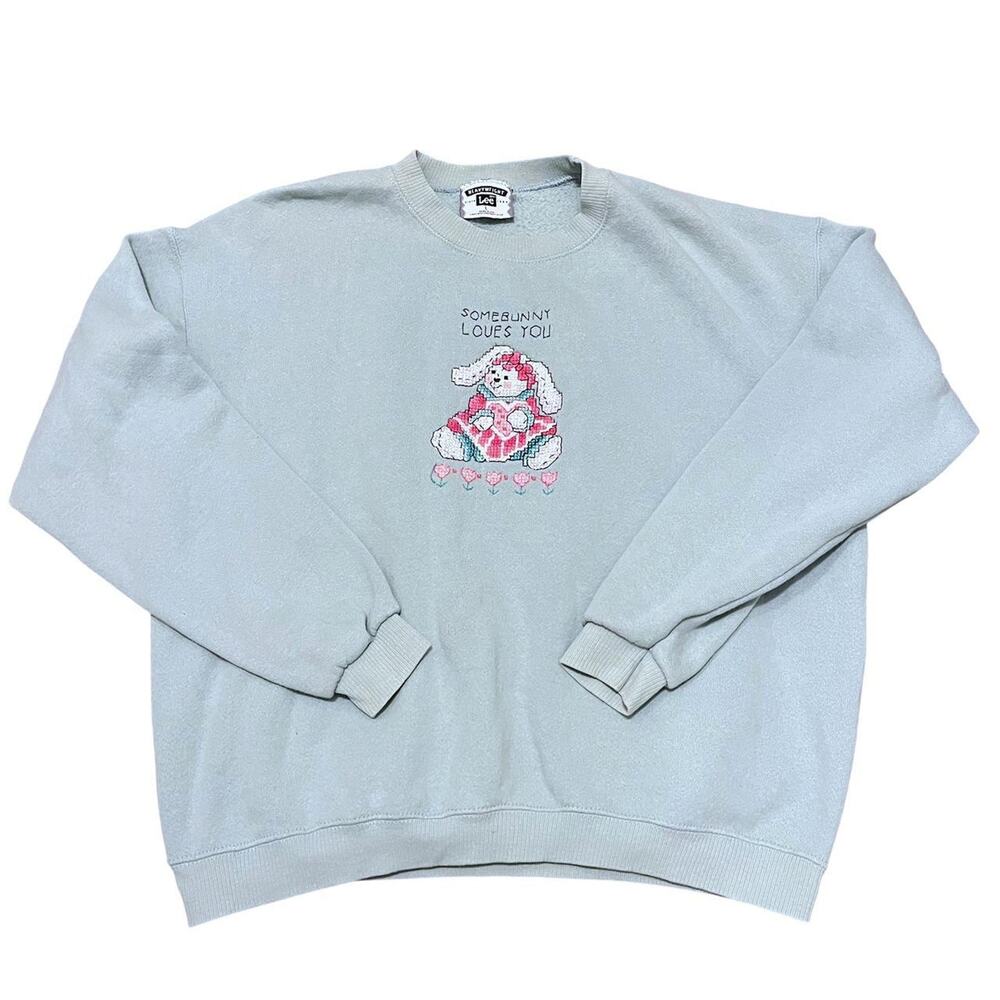 Vintage Cross Stitch SomeBunny Loves You Grandmacore Sweatshirt